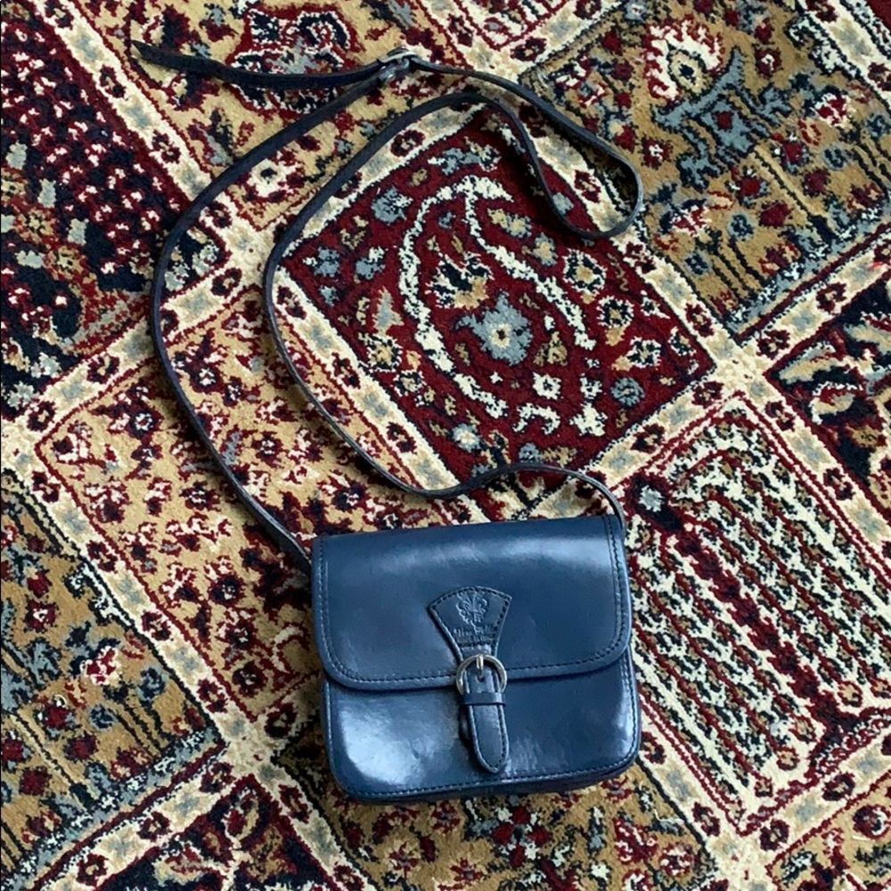 Handmade Italian Navy crossbody purse